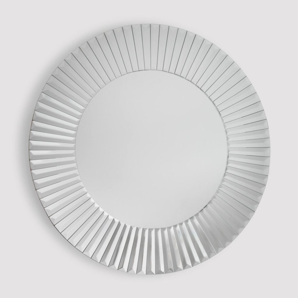 srebrne lustro na ścianę