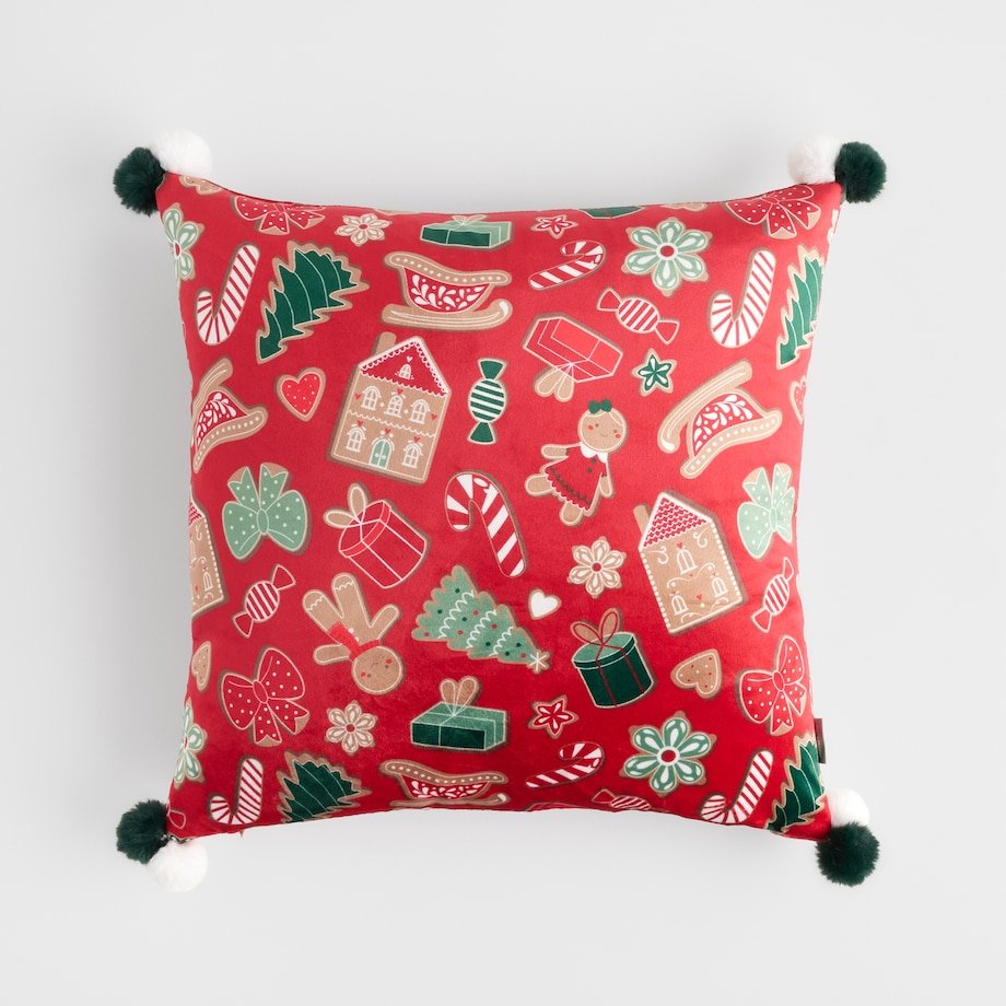 poduszka w kolorowe świąteczne wzory