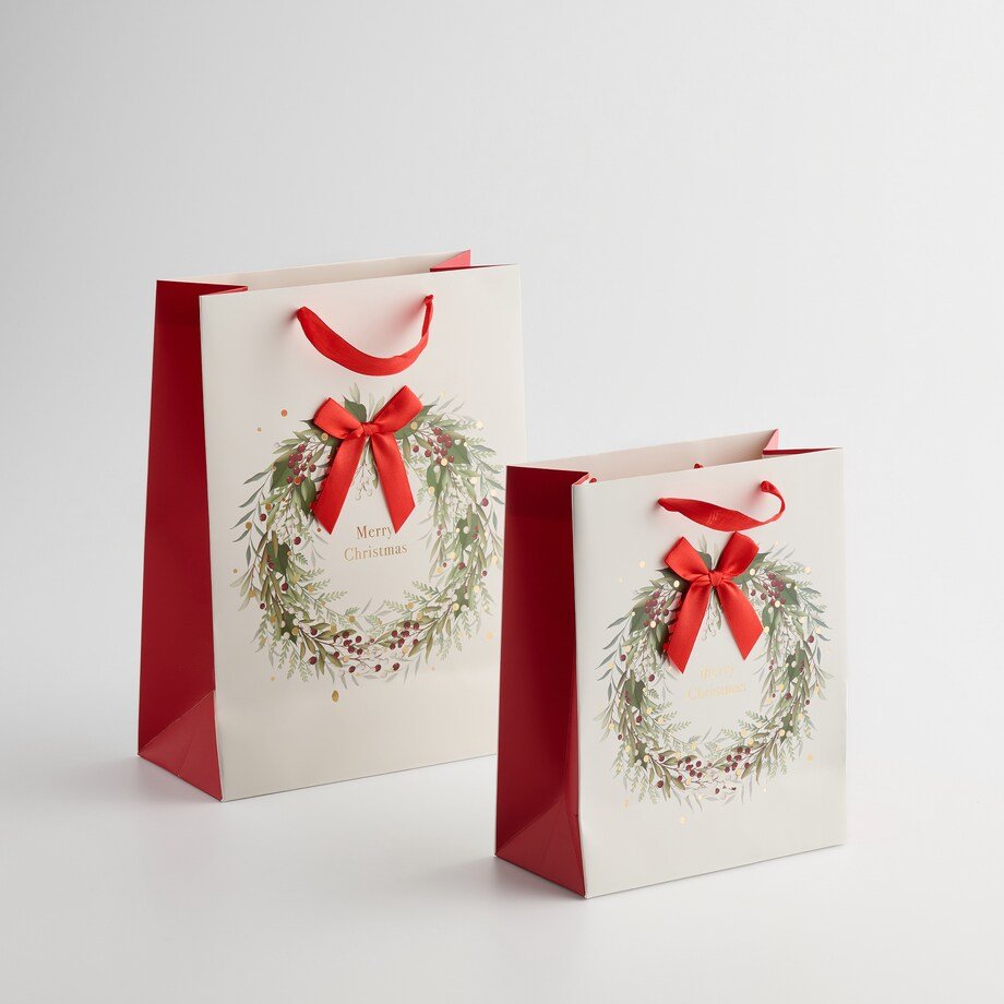 komplet toreb na prezenty z jemiołą