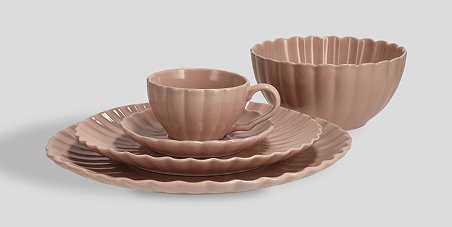 codzienna zastawa stołowa w kolorze beżowym