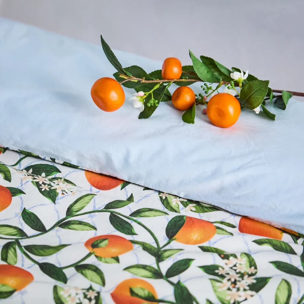 pościel bawełniana orangio z motywem pomarańczy