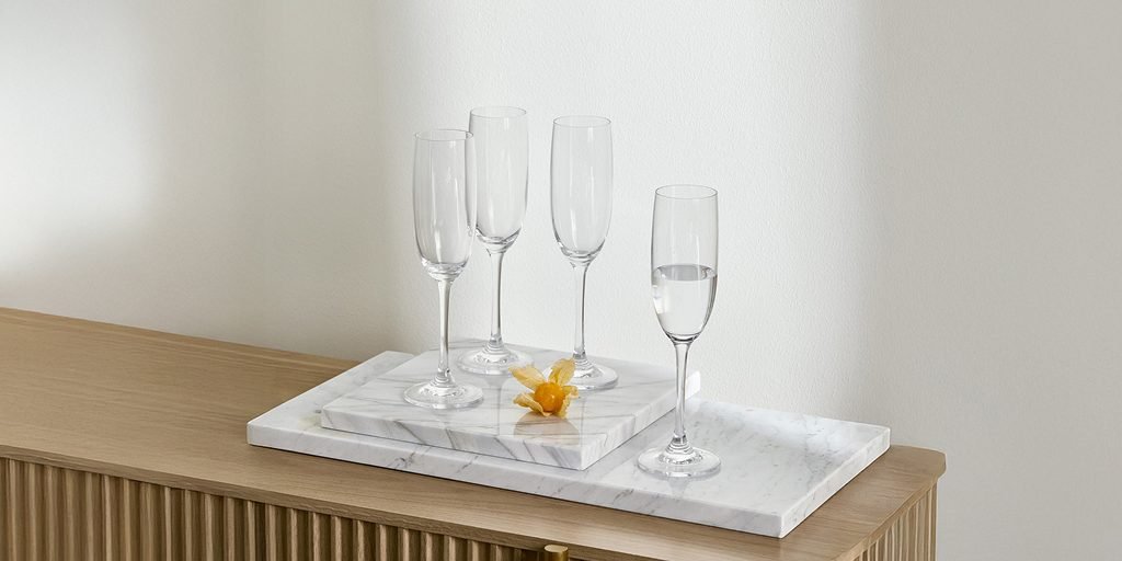 klasyczne kieliszki do szampana